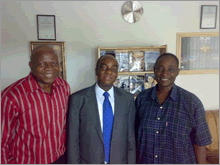 L-R Dr Adedeji Daramola (Executive Director, IERD) ), Bishop David O. Oyedepo and friend.